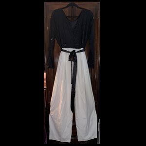 NY&C 
XXL Black & White Sequined pant jumpsuit
Wideleg pants
Long-sleeved sequin